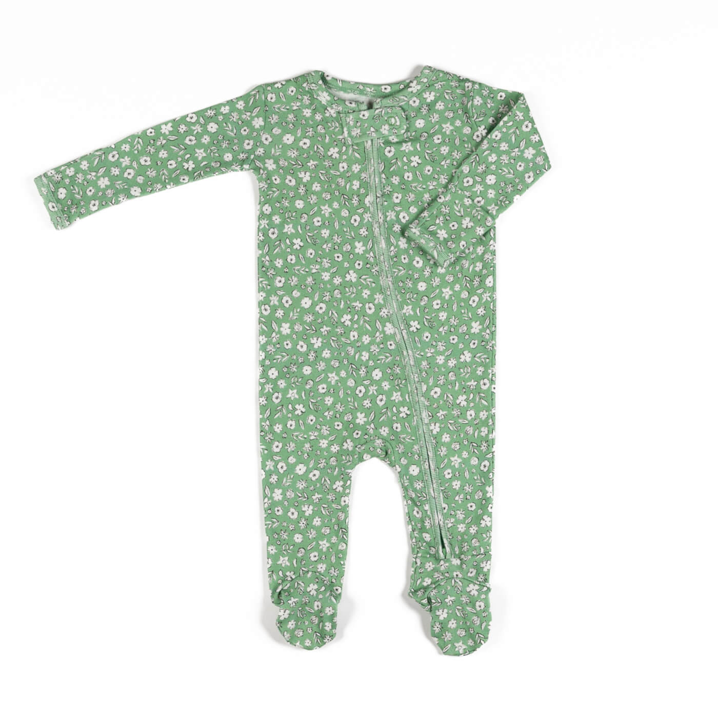 Floral Green Footed Sleeper