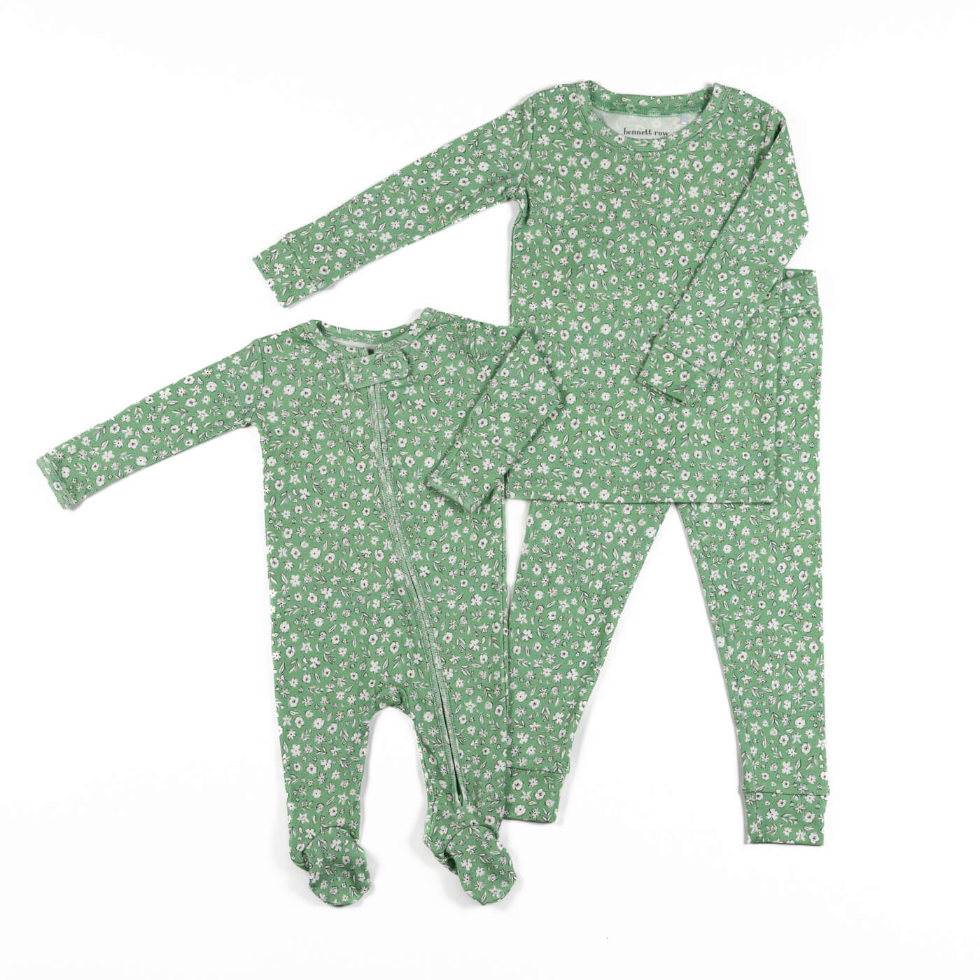 Floral Green Footed Sleeper